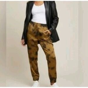 Young Fabulouse & Broke Pants Size M Green Black Tie Dye Jogger Pull On